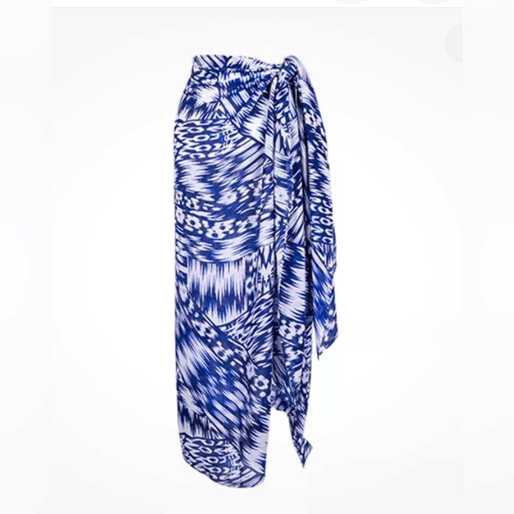 NWT Michael Stars Blue and White Swim Sarong Wrap